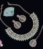 Green designer function wear ad necklace set