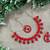 Red designer function wear ad necklace set