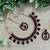 Maroon designer function wear ad necklace set