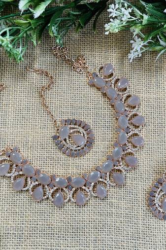 Grey designer function wear ad necklace set