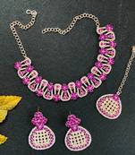 Purple designer function wear ad necklace set