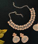Orange designer function wear ad necklace set