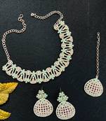 Green designer function wear ad necklace set