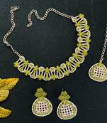 Green designer function wear ad necklace set