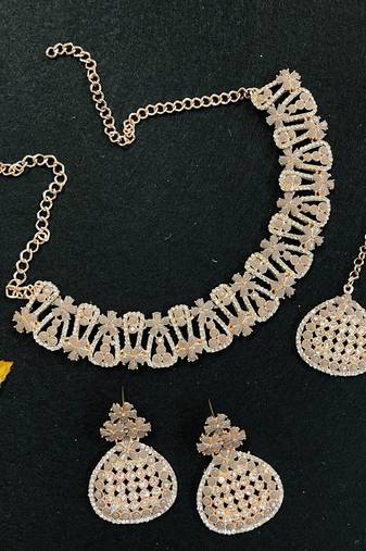 Grey designer function wear ad necklace set