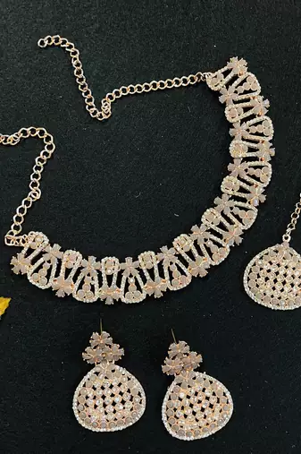 Grey designer function wear ad necklace set