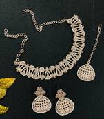 Grey designer function wear ad necklace set