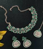 Green designer function wear ad necklace set