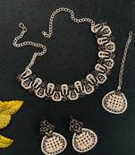 Black designer function wear ad necklace set