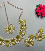 Green designer function wear ad necklace set