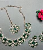 Green designer function wear ad necklace set
