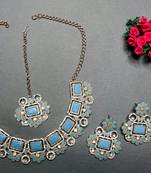 Turquoise designer function wear ad necklace set