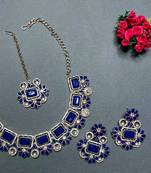 Blue designer function wear ad necklace set