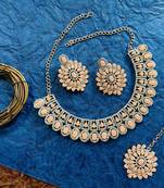 Orange designer function wear ad necklace set