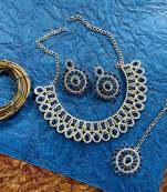 Blue designer function wear ad necklace set