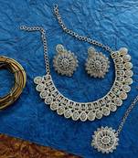 Grey designer function wear ad necklace set