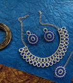 Blue designer function wear ad necklace set