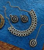Black designer function wear ad necklace set