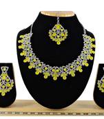 Yellow designer function wear ad necklace set