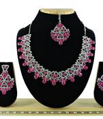 Red designer function wear ad necklace set