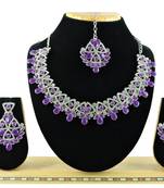 Purple designer function wear ad necklace set