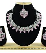 Pink designer function wear ad necklace set