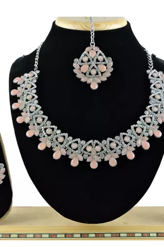 Orange designer function wear ad necklace set