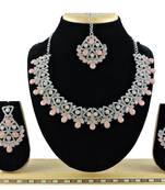Orange designer function wear ad necklace set