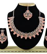 Orange designer function wear ad necklace set