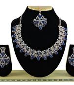 Blue designer function wear ad necklace set