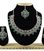Green designer function wear ad necklace set
