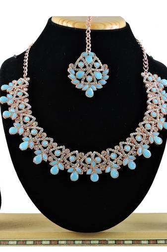 Turquoise designer function wear ad necklace set