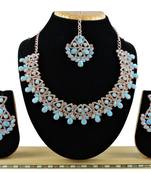 Turquoise designer function wear ad necklace set