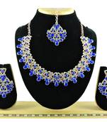 Blue designer function wear ad necklace set