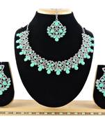 Green designer function wear ad necklace set