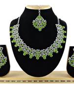 Green designer function wear ad necklace set