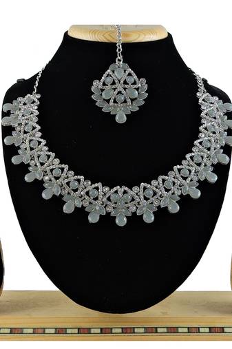 Grey designer function wear ad necklace set