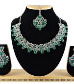 Green designer function wear ad necklace set