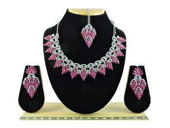 Red designer function wear ad necklace set 1