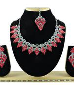 Red designer function wear ad necklace set