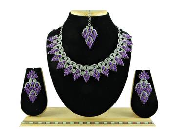 Purple designer function wear ad necklace set 1
