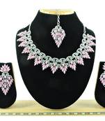 Pink designer function wear ad necklace set