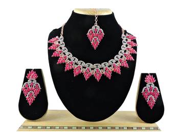 Red designer function wear ad necklace set 1