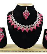 Red designer function wear ad necklace set