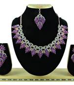 Purple designer function wear ad necklace set