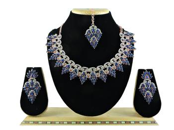Blue designer function wear ad necklace set 1