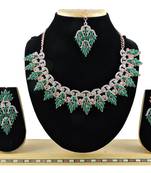Green designer function wear ad necklace set