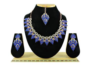 Blue designer function wear ad necklace set 1
