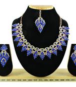 Blue designer function wear ad necklace set
