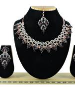Black designer function wear ad necklace set